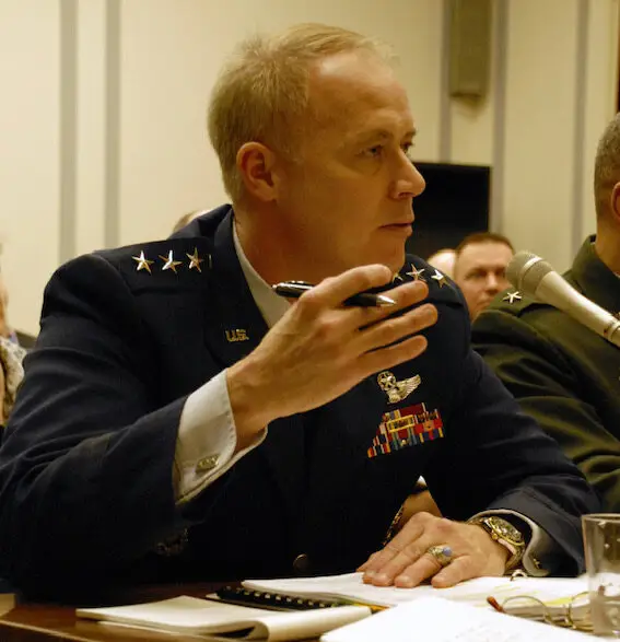 General Newton providing national security intelligence to a panel.