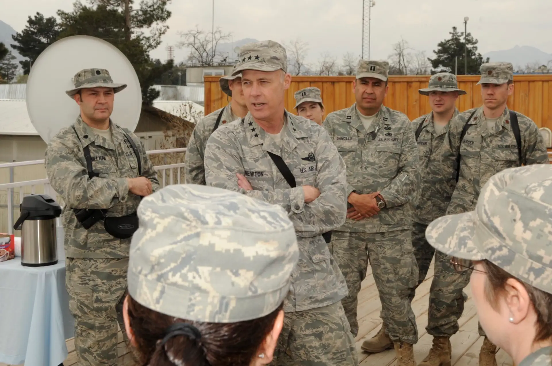 General Newton Talking to his troops.